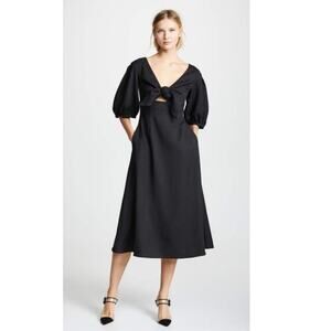 EDIT Tie Front Midi Dress XS Black NEW